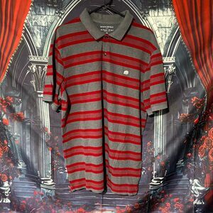 Banana Republic Polo Shirt Men's XL Gray Golf Sports Striped Performance Outdoor